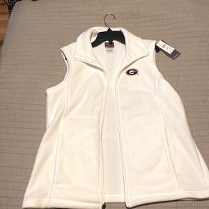 Cream UGA fleece vest